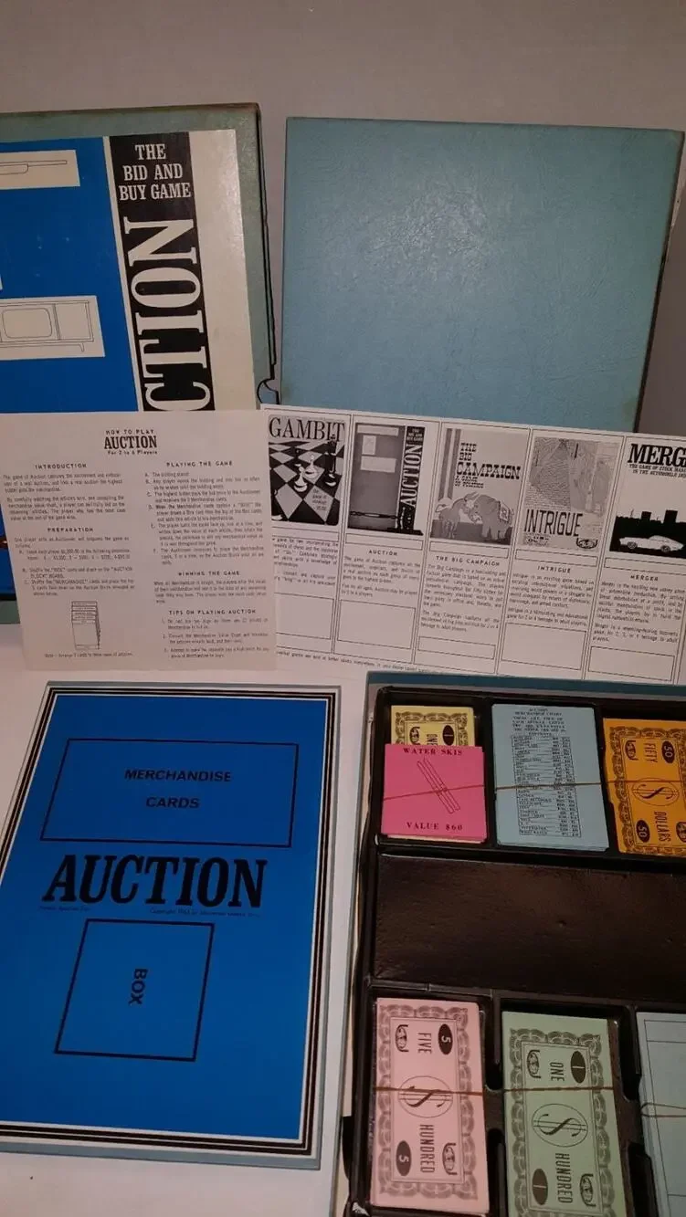 Vintage Auction The Bid and Buy Board Game Complete First Edition